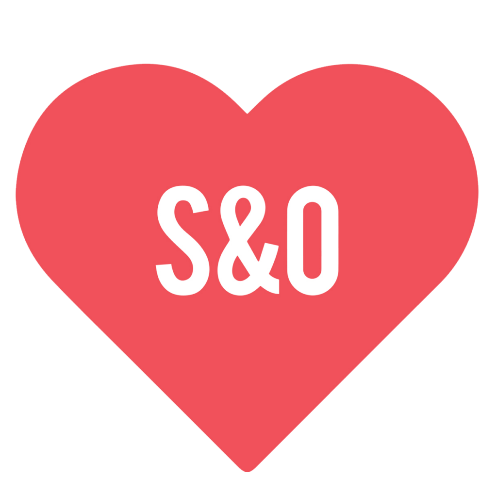 S&O logo inside a heart